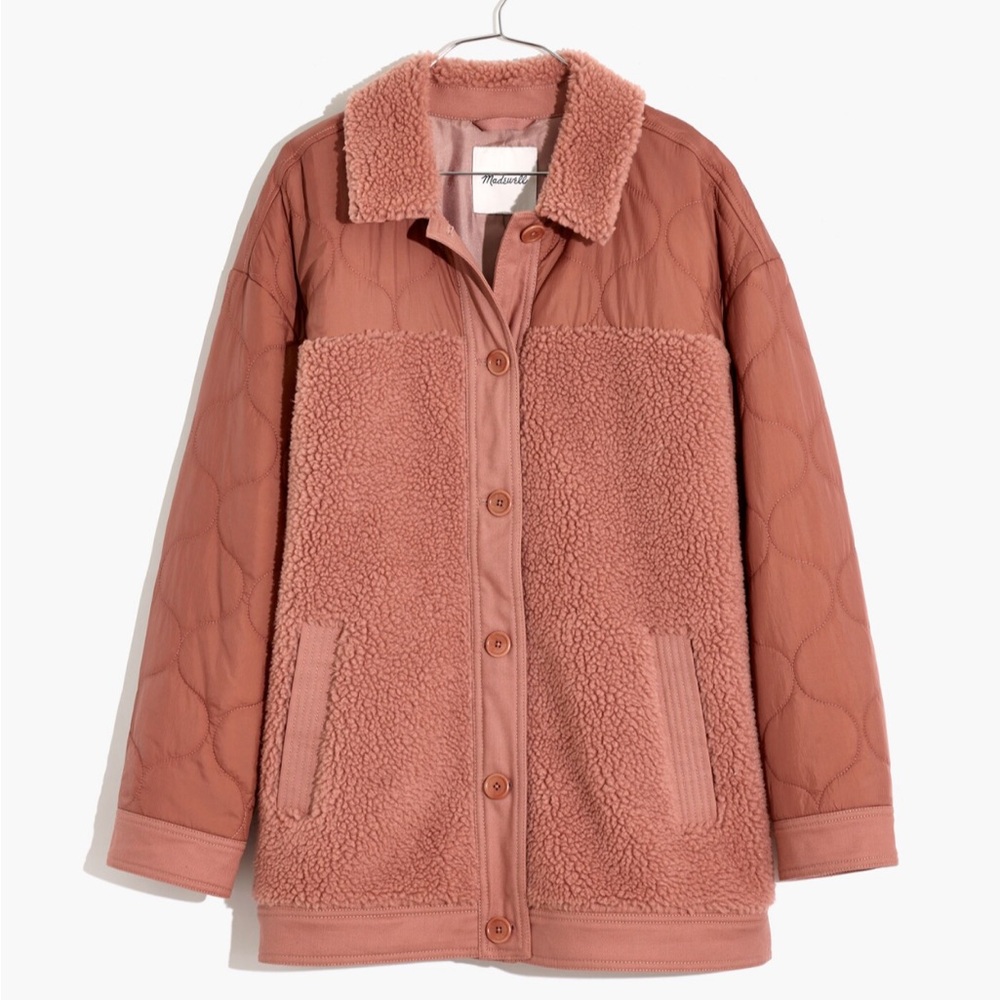 Madewell Hybrid Sherpa Jacket in Faded Mauve